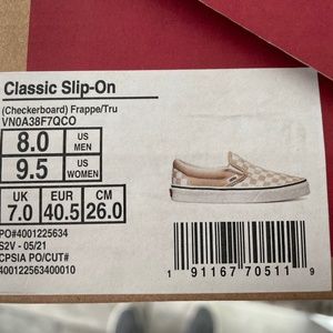Vans Checkerboard NIB Mens 8/Womens 9.5
